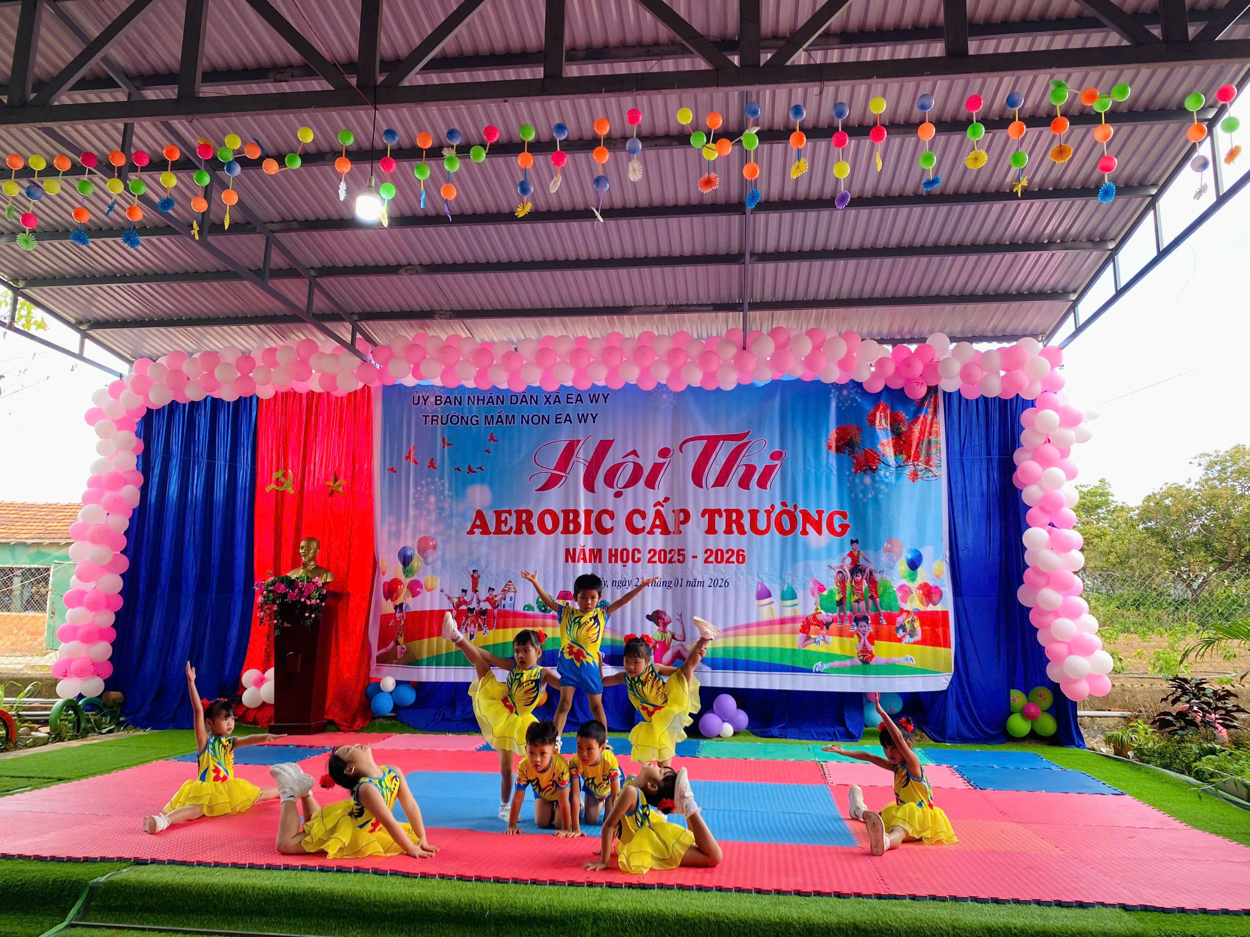 TRƯỜNG MẦM NON EA WY TỔ CHỨC HỘI THI AEROBIC NĂM HỌC 2025 – 2026