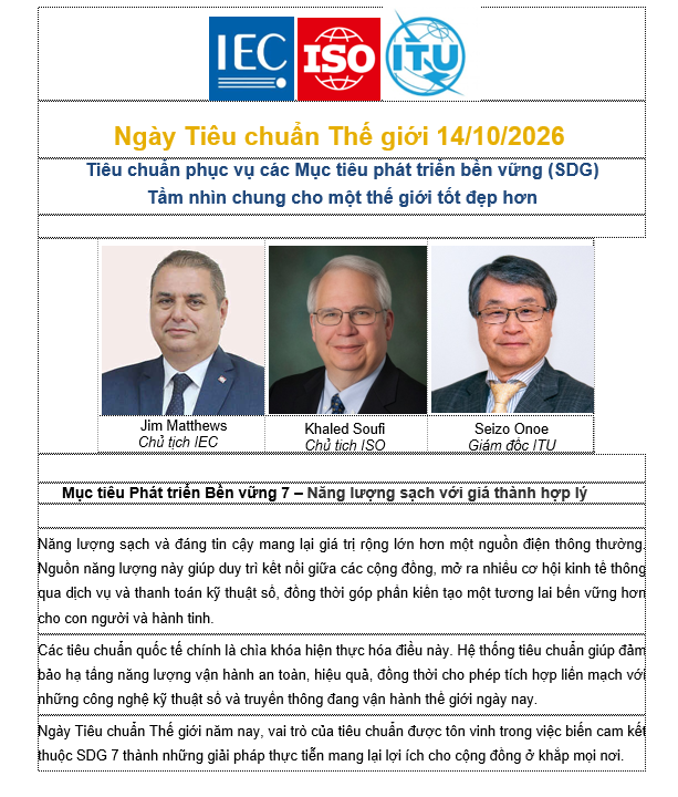 HƯỞNG ỨNG KỶ NIỆM NGÀY TIÊU CHUẨN THẾ GIỚI 14 THÁNG 10 NĂM 2026